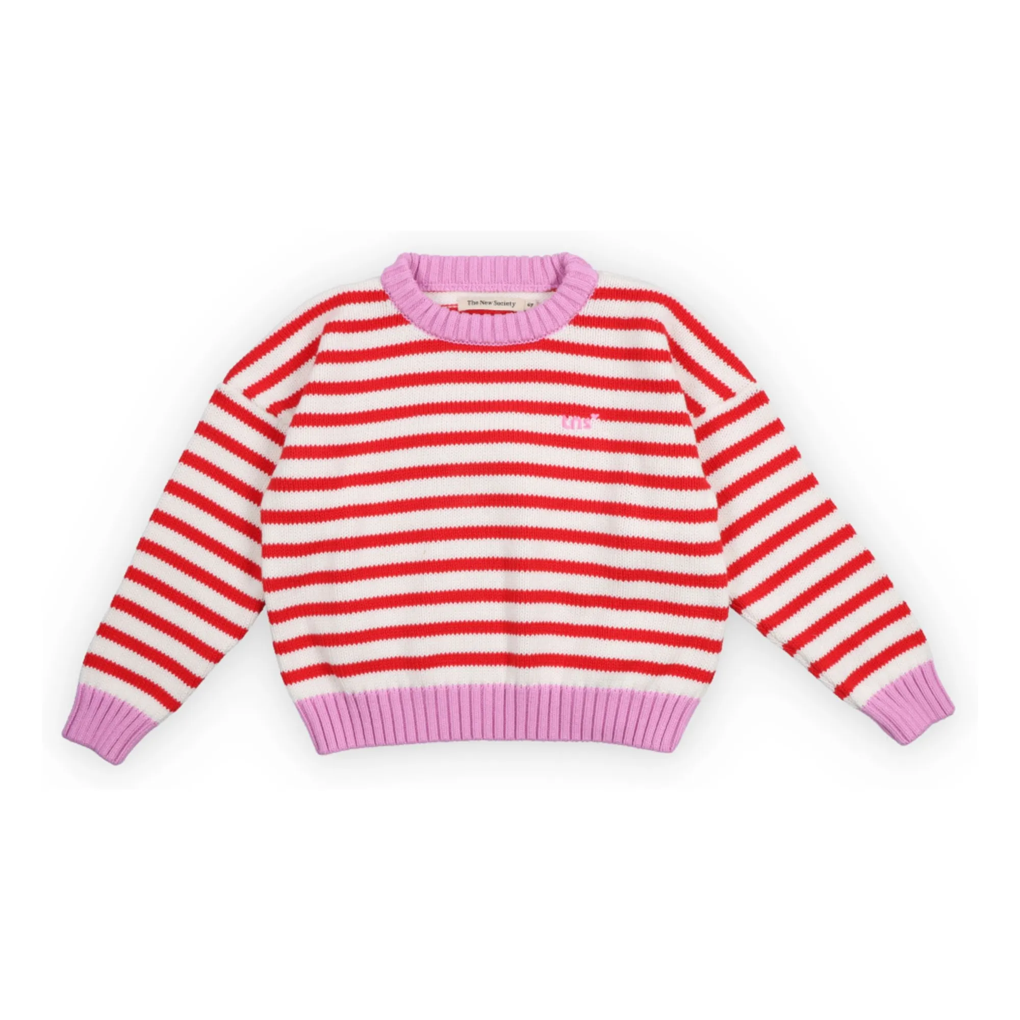 The New Society Red Marigold Striped Sweater