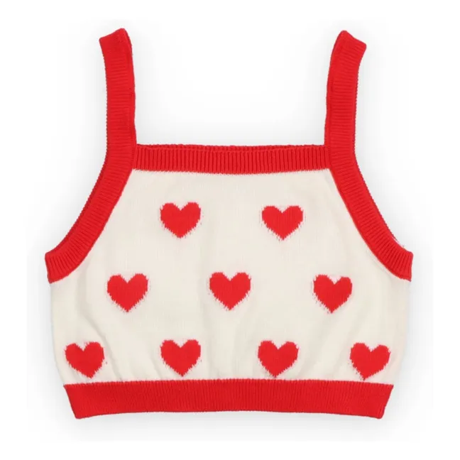 Top Jacquard Corazones Maqui | Blanco