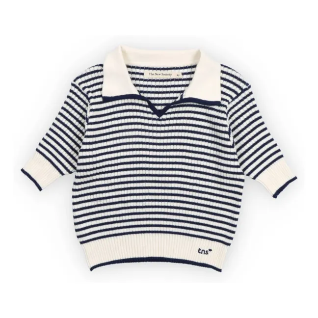 Polo Maille Azalea Rayé | Bleu foncé