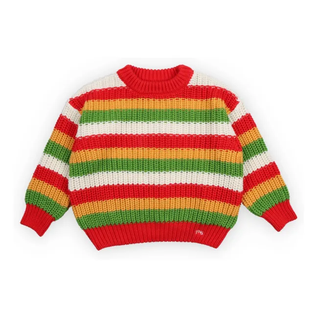 Gestreifter Lantana-Pullover | Rot