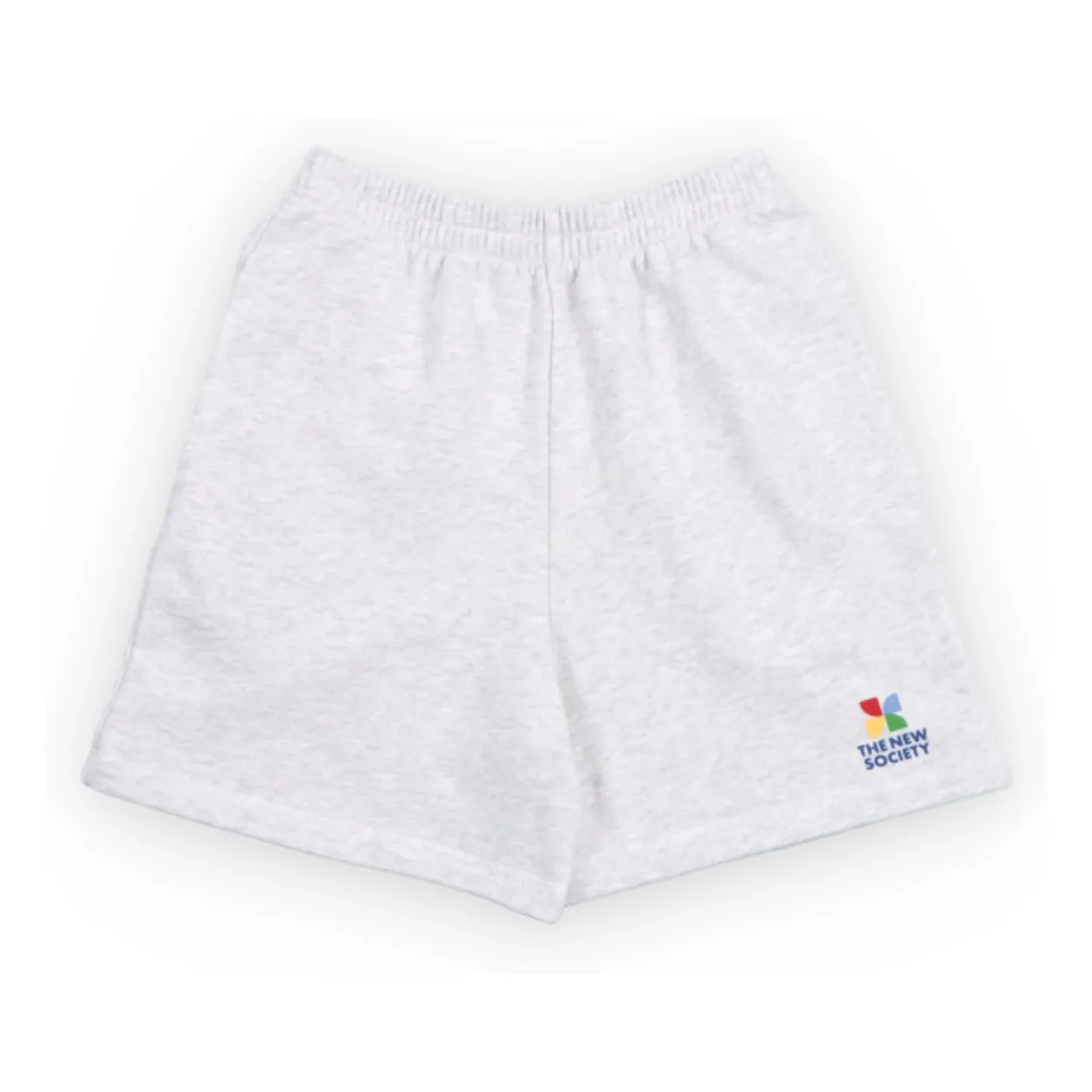 The New Society Heather Grey Tns Logo Jogger Short