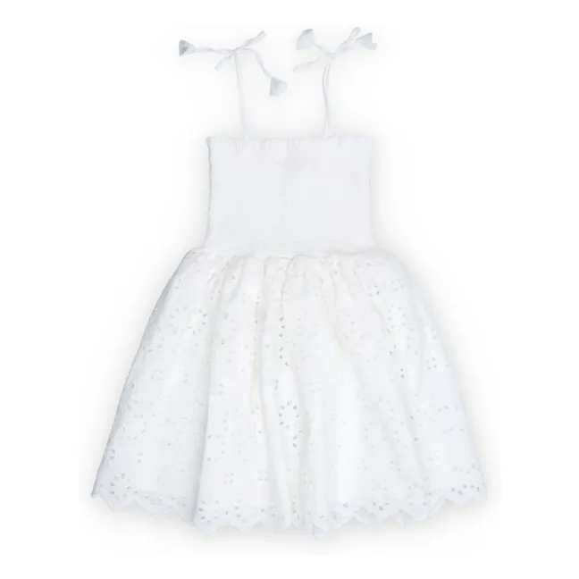 Vestido bordado inglés Sakura | Blanco