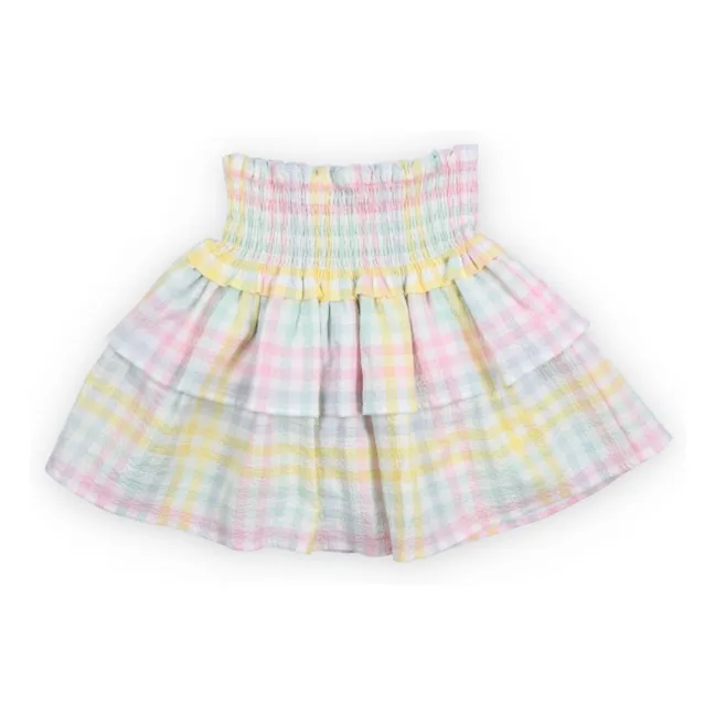 Mallow Carreaux ruffled skirt | Pale blue