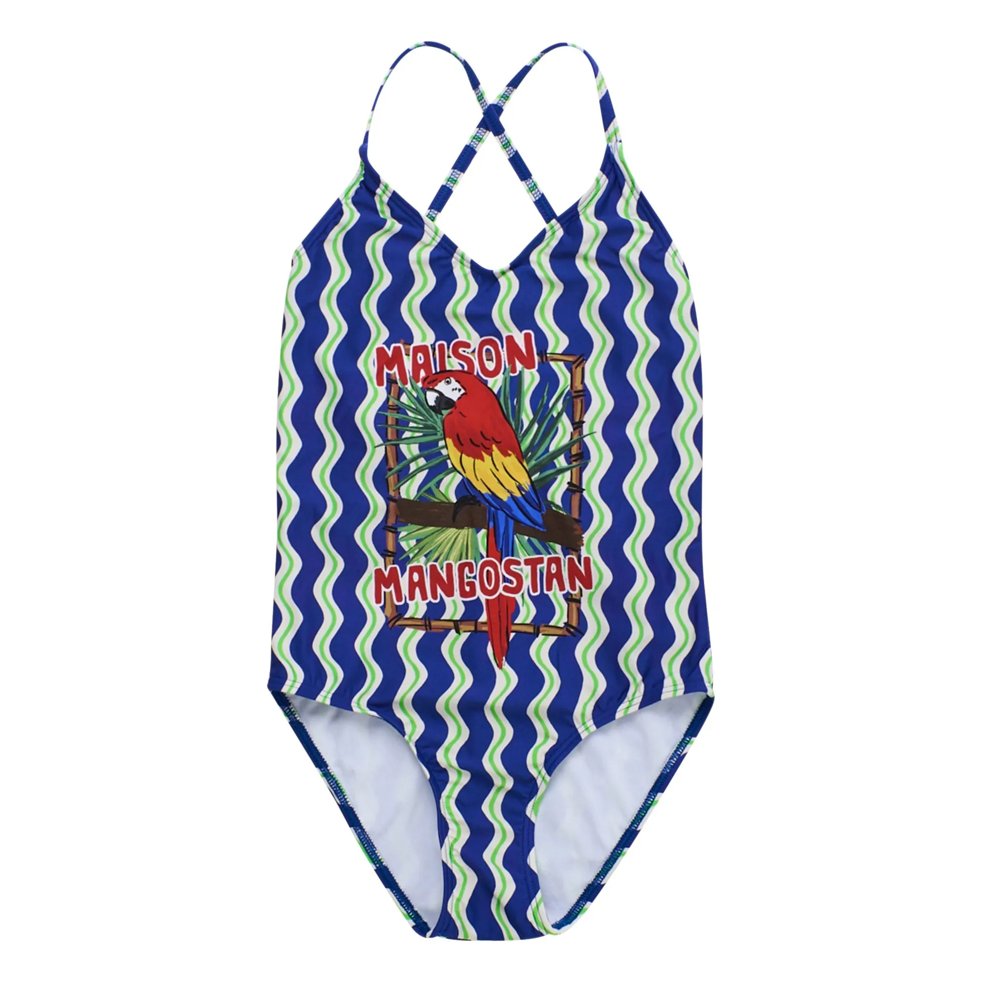 Maison Mangostan Blue Wave Swimsuit Parrot