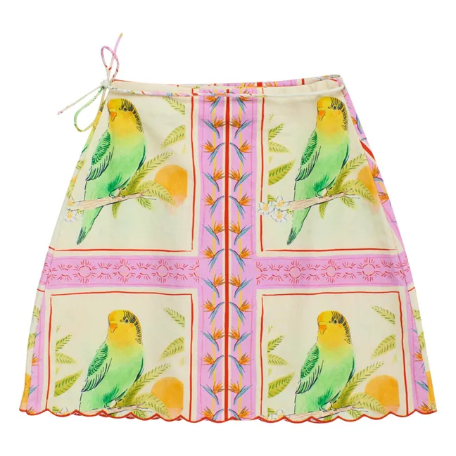 Birds Patchwork Skirt | Pink
