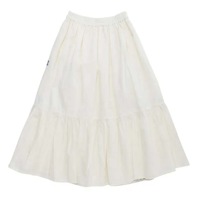 Voiles Embroidered Skirt | White