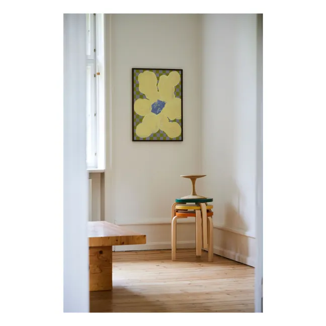 Flowers with Checks 04 poster, Liat Greenberg  | Yellow