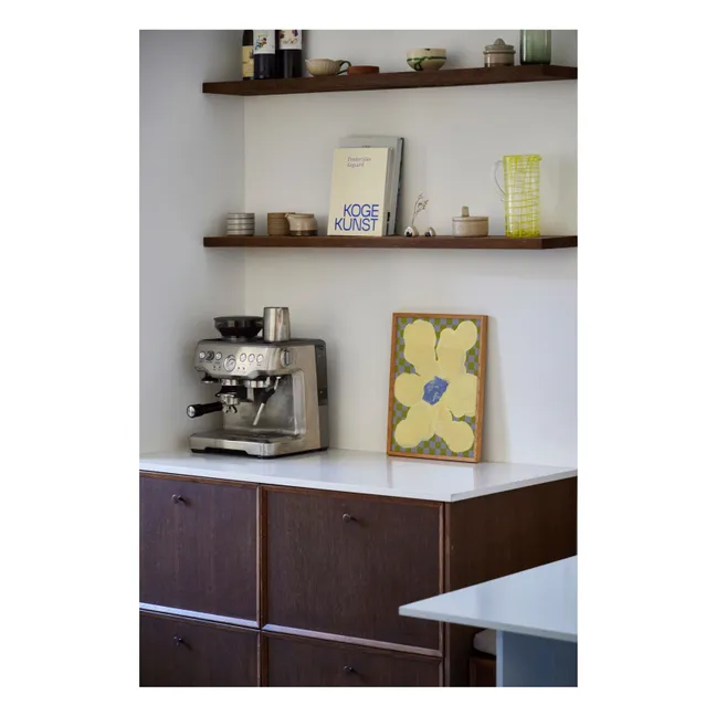 Flowers with Checks 04 poster, Liat Greenberg  | Yellow