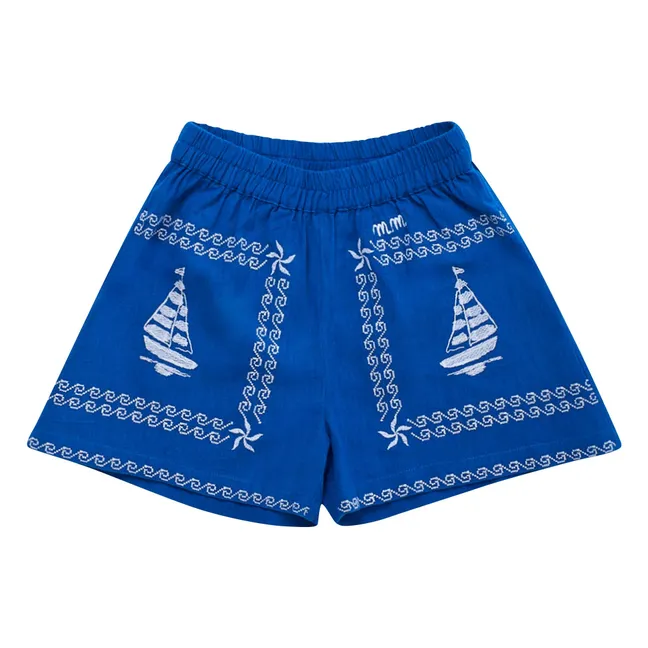 Pantalones cortos bordados Voiles | Azul