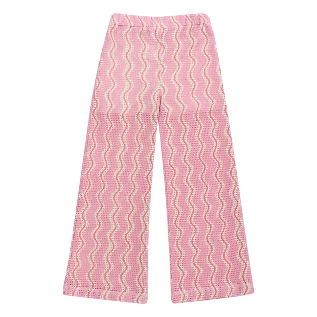 Wave Crochet Pants | Pink