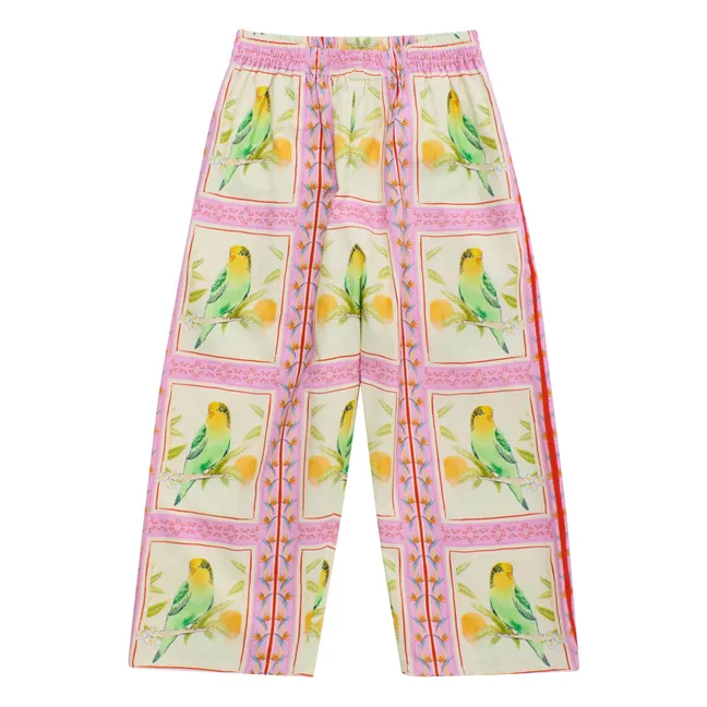 Pantalon Patchwork Oiseaux | Rose