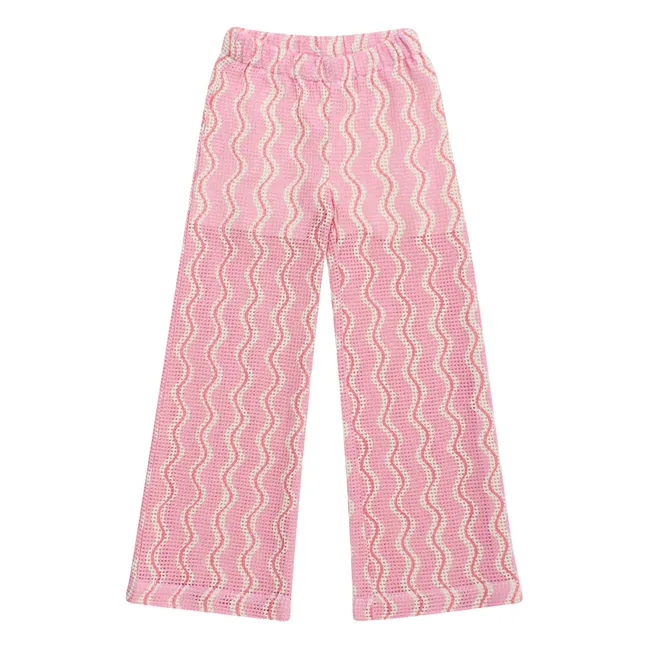 Pantalones de ganchillo Wave | Rosa