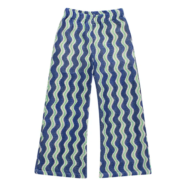 Pantalón de ganchillo Wave | Azul