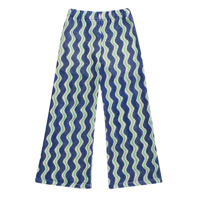 Wave Crochet Pants | Blue