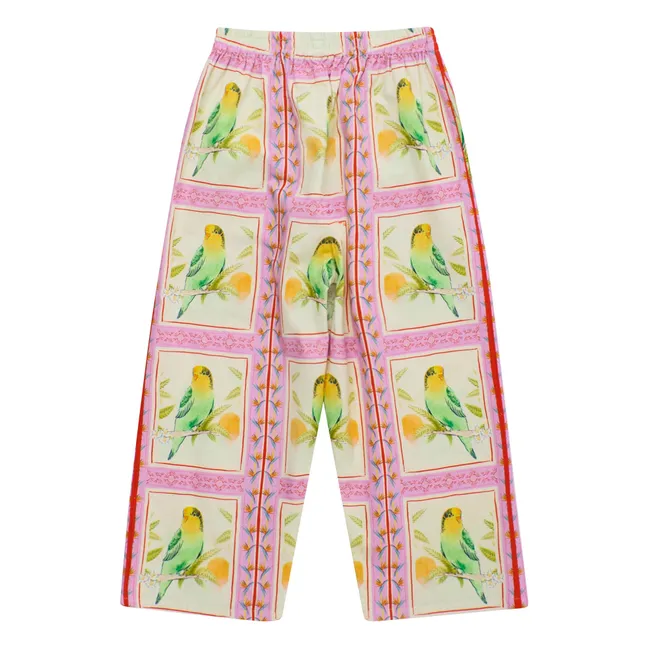 Pantalon Patchwork Oiseaux | Rose