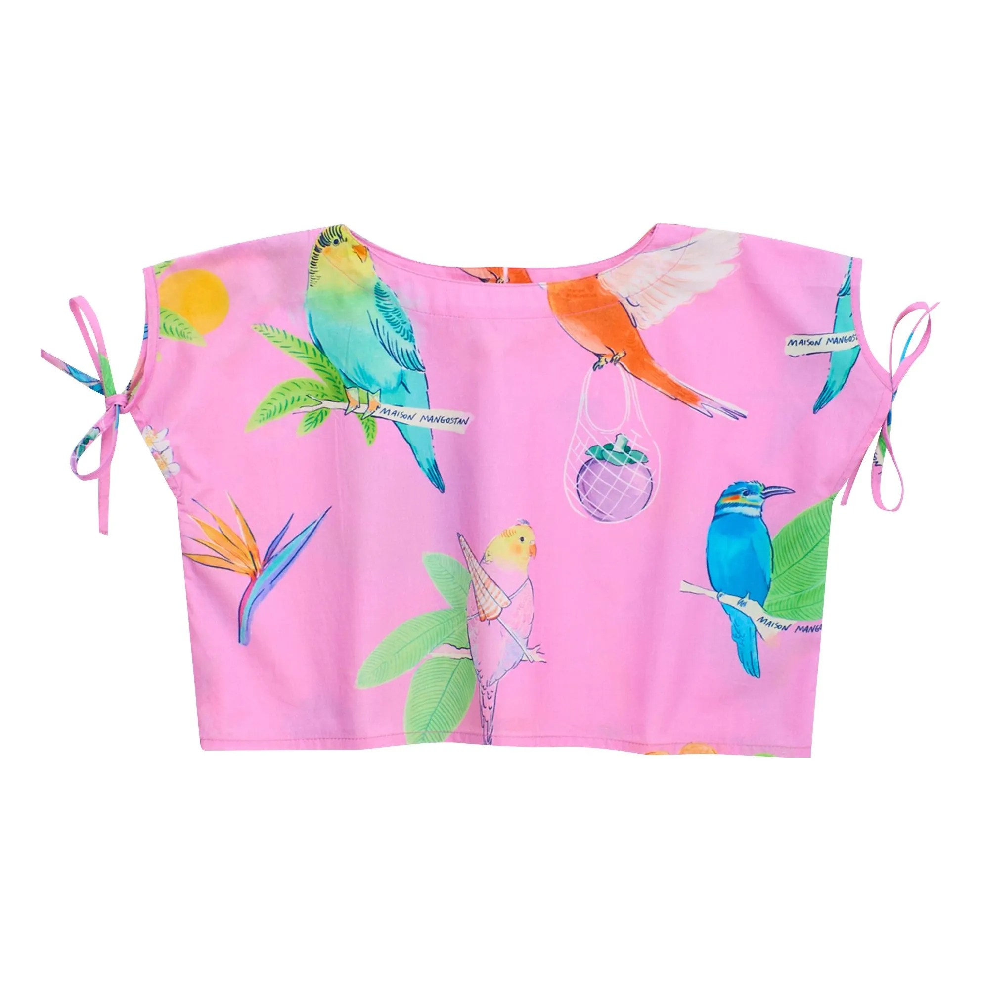 Maison Mangostan Pink Top Birds