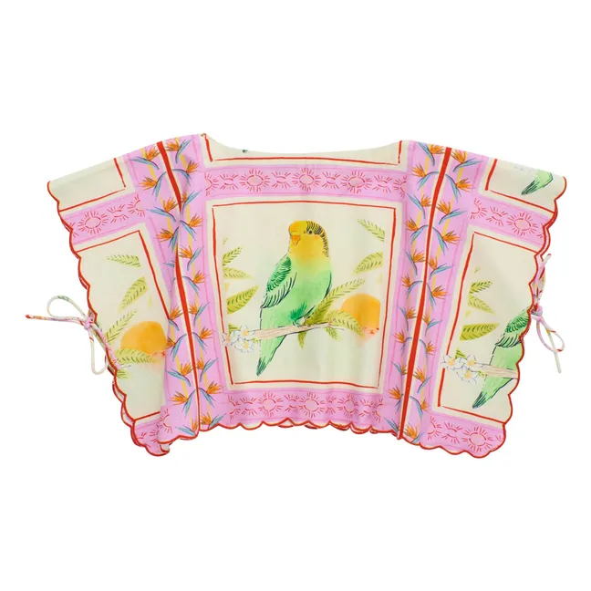 Top Patchwork Pájaros | Rosa