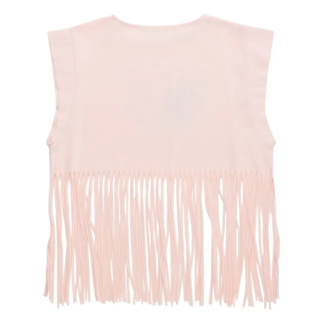 Top Fringes Pájaros | Rosa Pálido