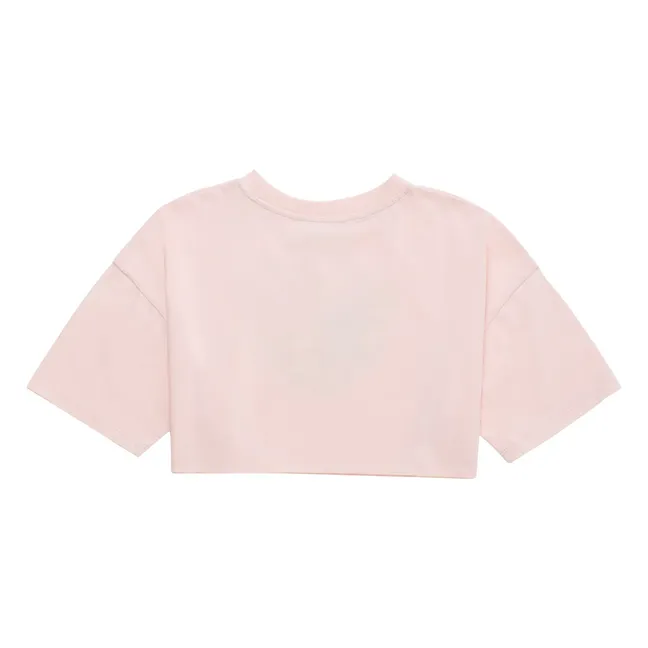 T-shirt Crop Oiseaux | Rose pâle
