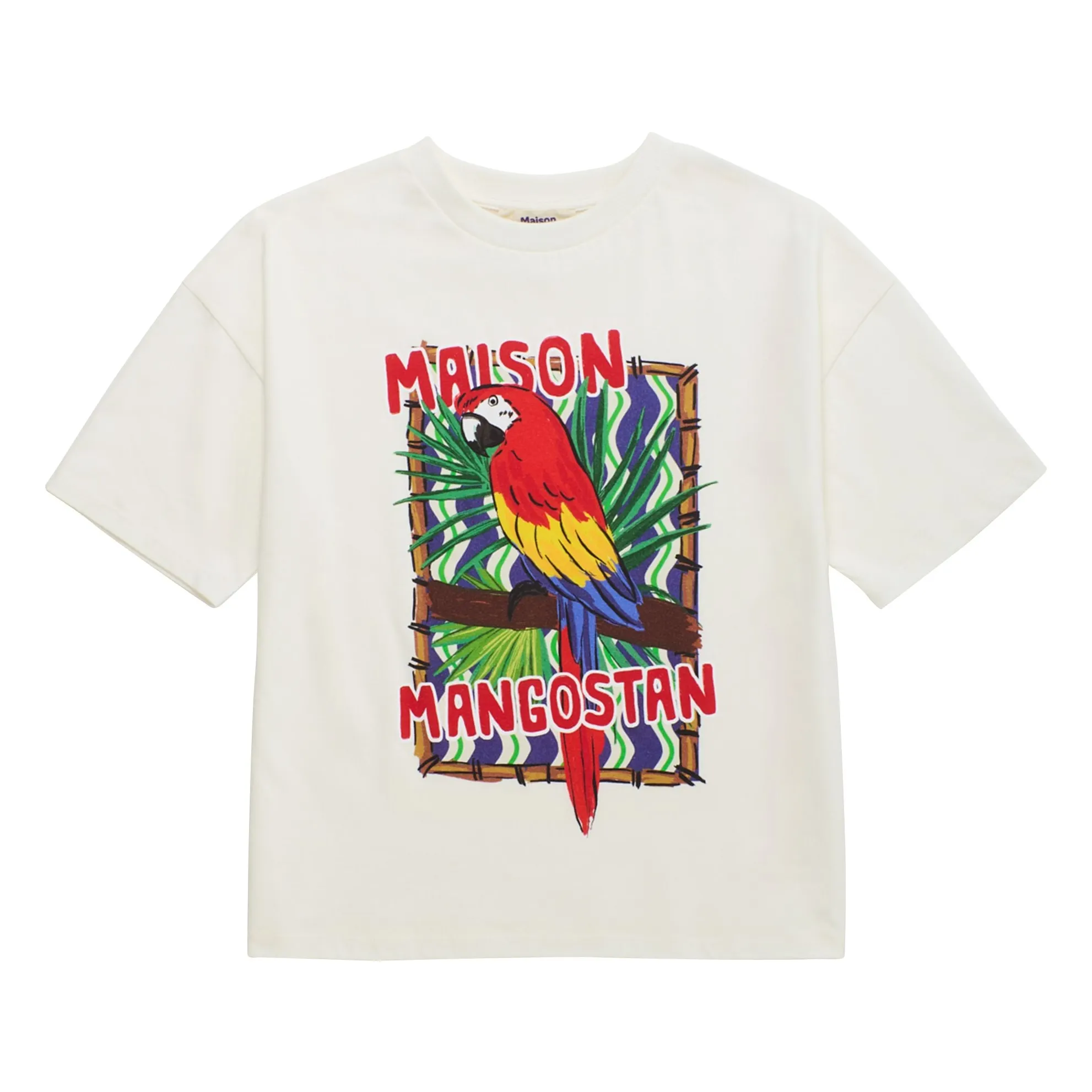 Maison Mangostan White Parrot T-Shirt