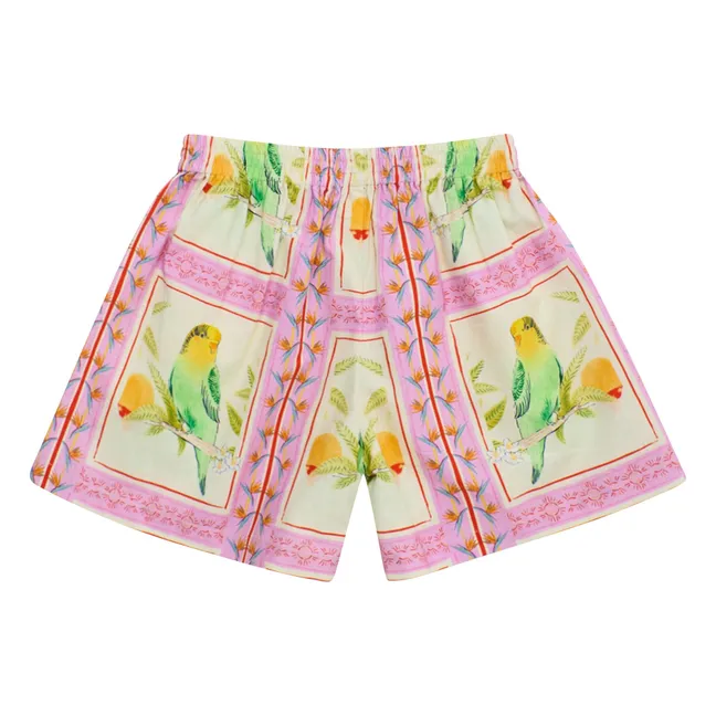 Pantalones cortos Birds Patchwork | Rosa