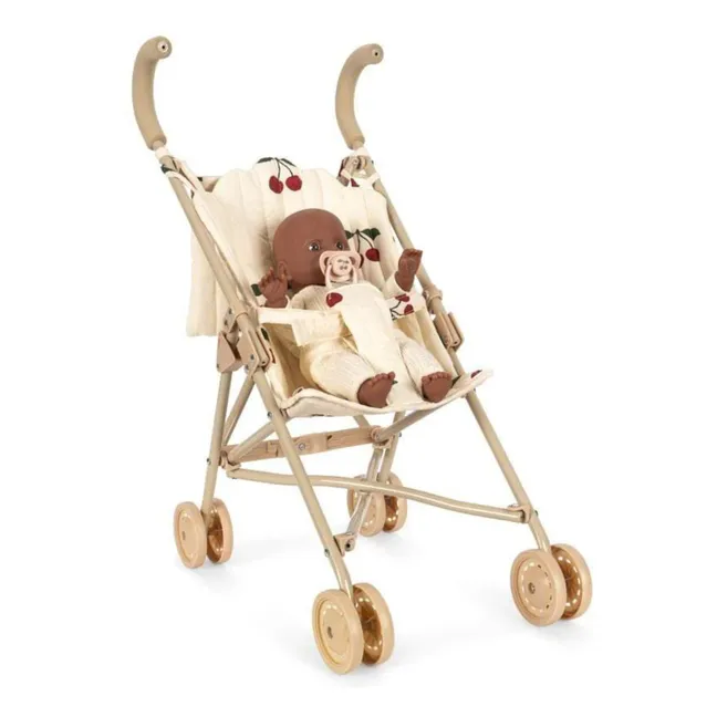 Cochecito para la muñeca Cherry y su bebé | Beige