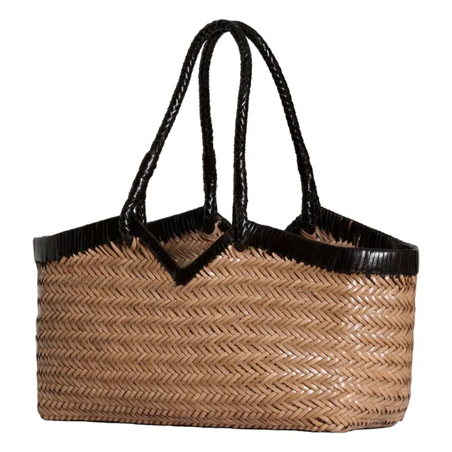 Cabas Crudelia Bicolore Cuir | Taupe