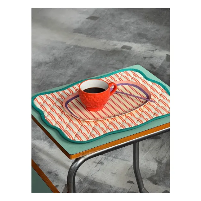Striped quilted placemat | Orange