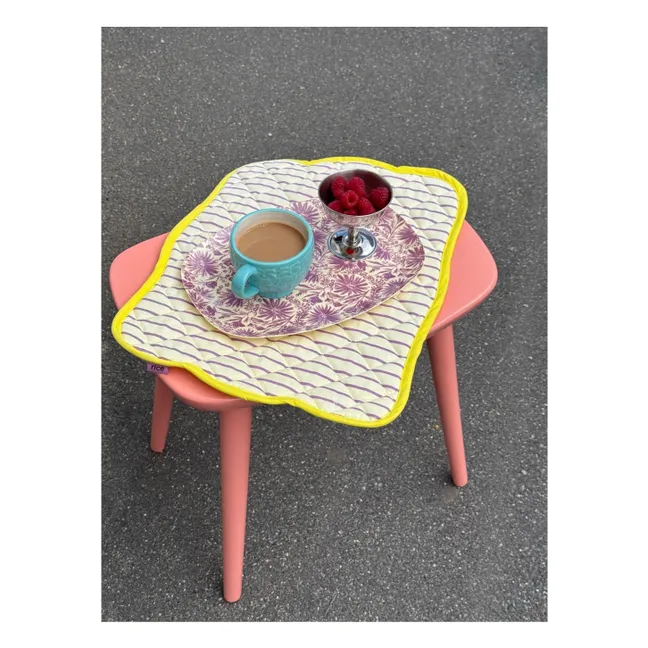 Set de table matelassé rayé | Jaune