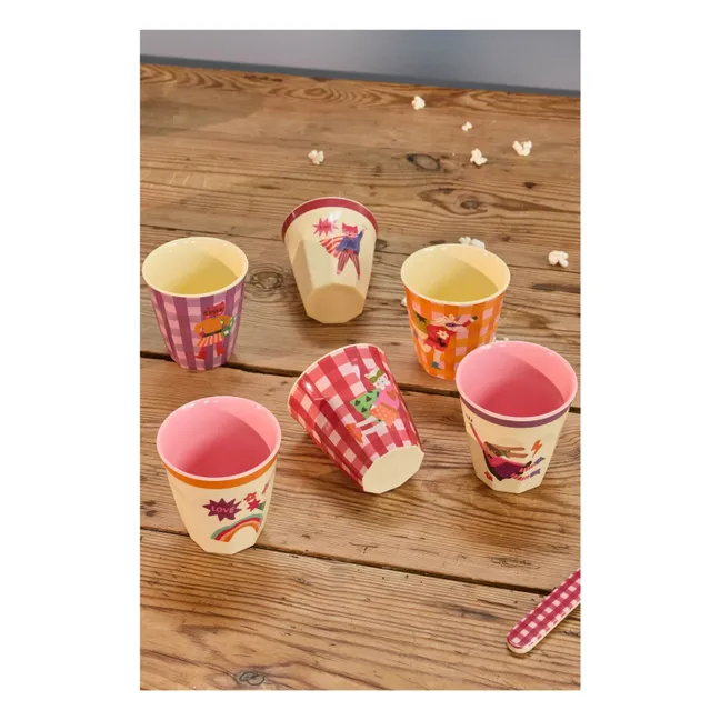 Vasos de melamina Heroes - Lote de 6 | Rosa