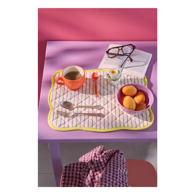 Striped quilted placemat | Purple