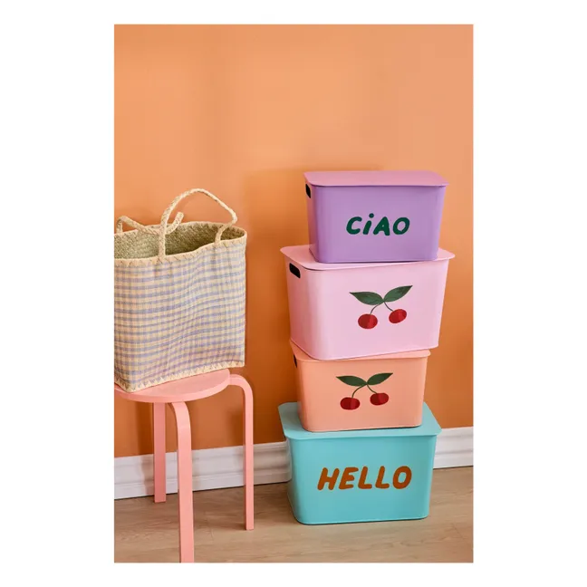 Wall-mounted storage boxes - Set of 2 | Pink