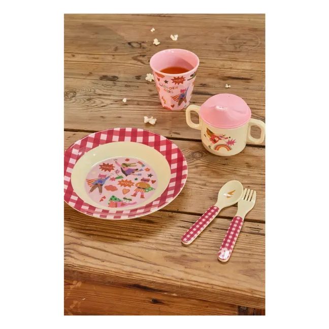 Tiefer Teller aus Melamin Hero | Rosa