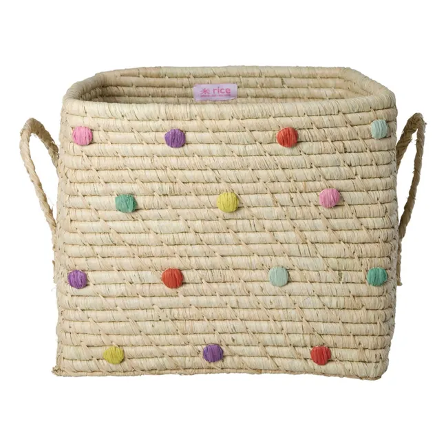 Raffia storage basket Pois