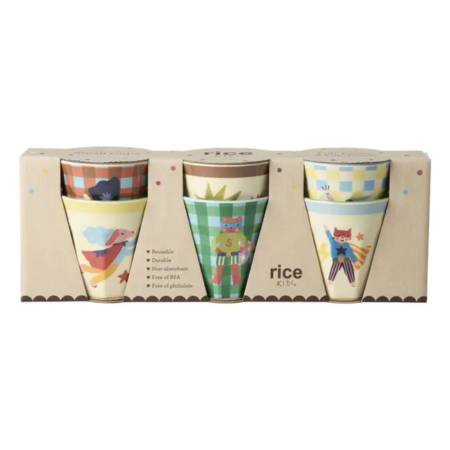 Vasos de melamina Heroes - Lote de 6 | Verde