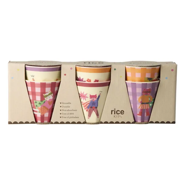 Heroes melamine tumblers - Set of 6 | Pink