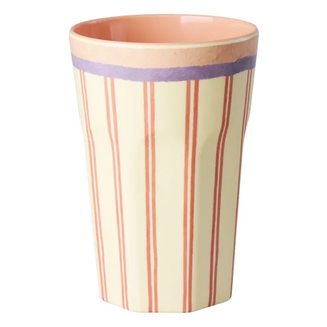Vaso de melamina a rayas | Crema
