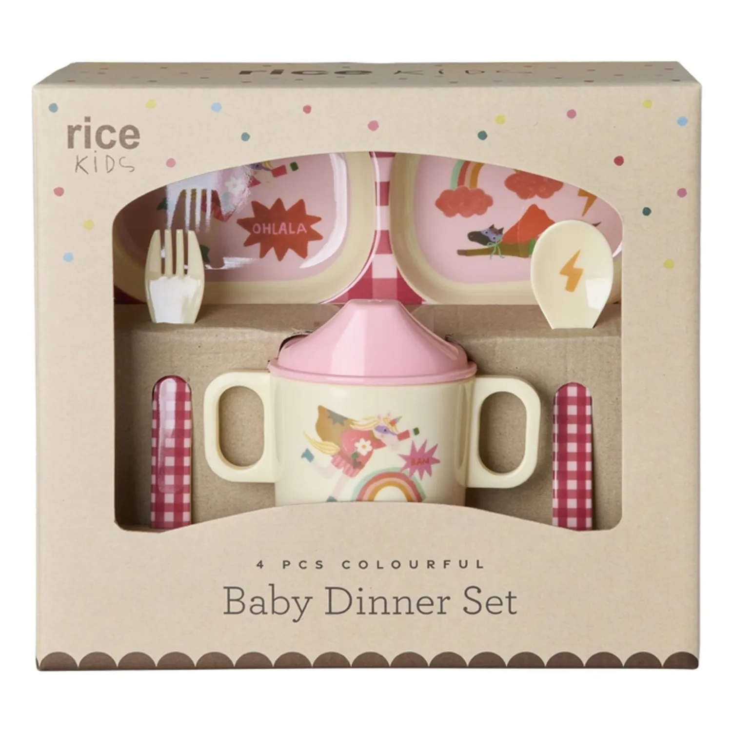 Rice Pink Hero Melamine Lunch Box
