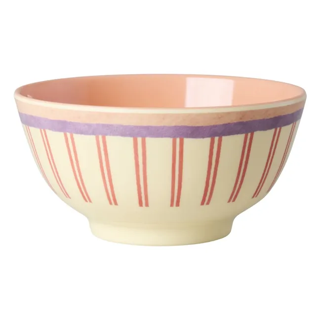 Striped melamine bowl | Cream