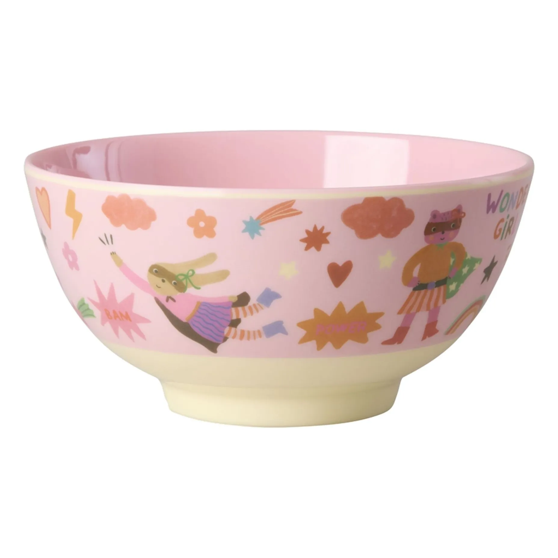 Rice Pink Hero Melamine Bowl