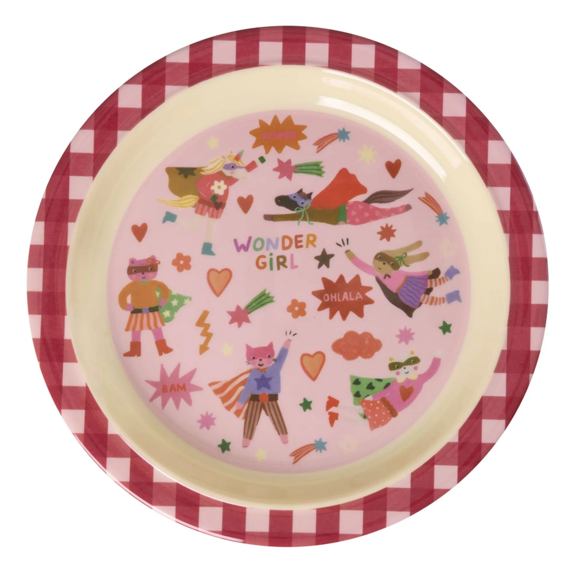 Rice Pink Melamine Plate Hero