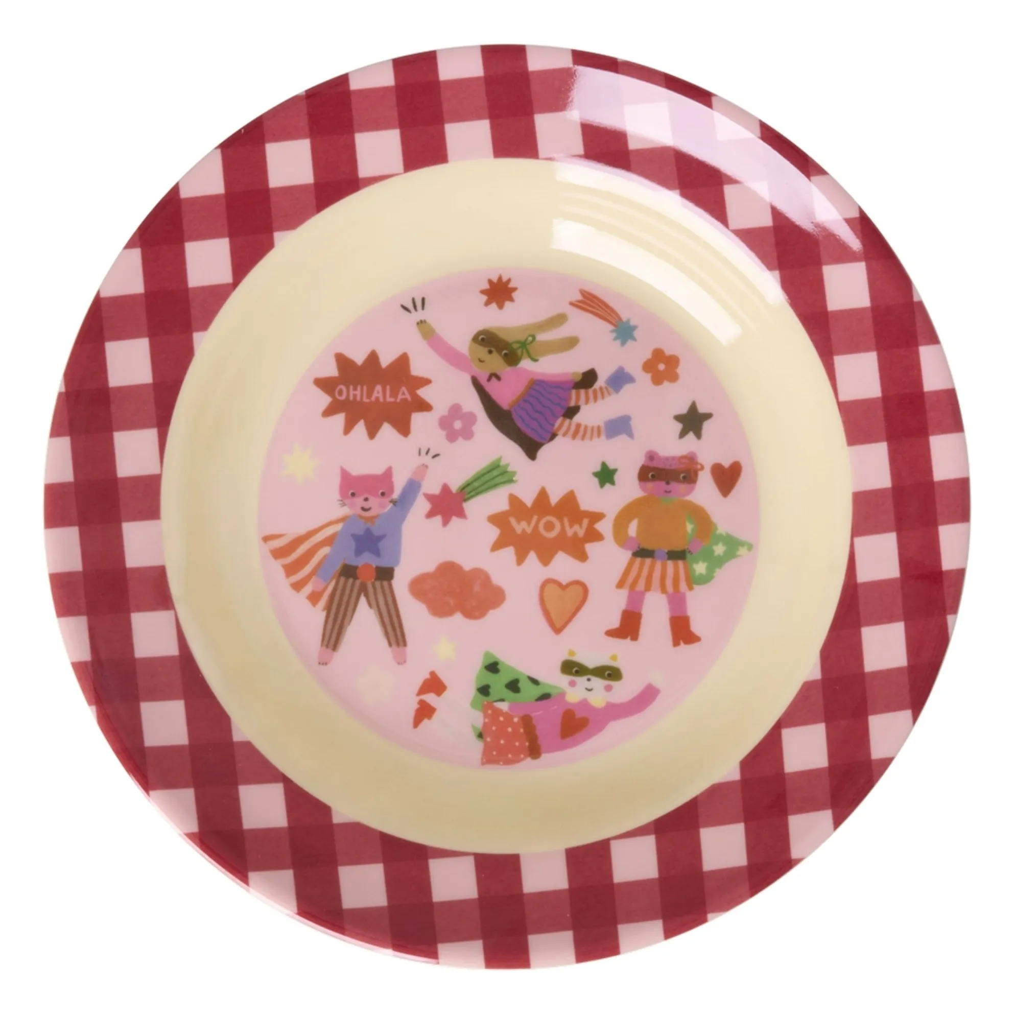 Rice Pink Héro Melamine Soup Plate