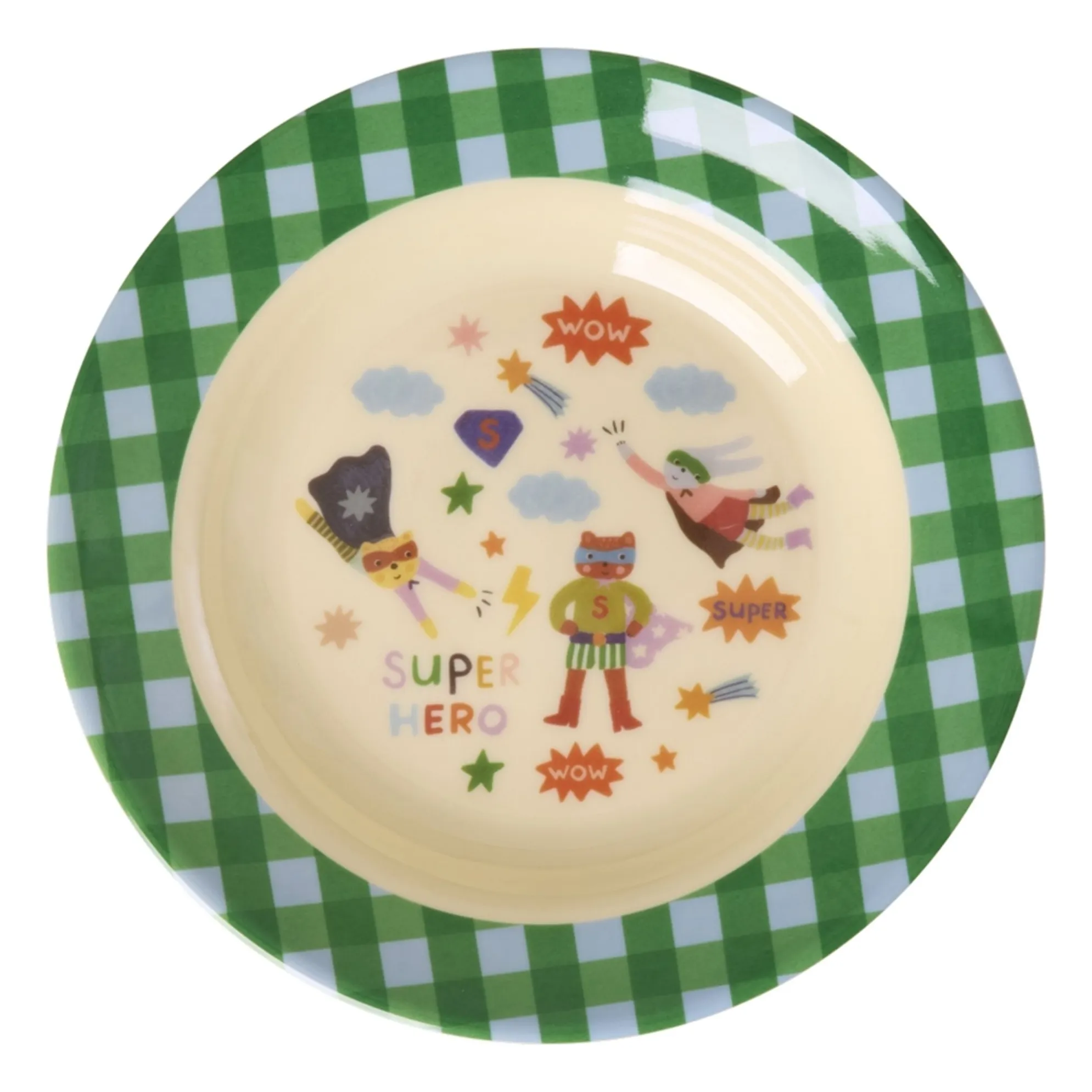 Rice Green Héro Melamine Soup Plate