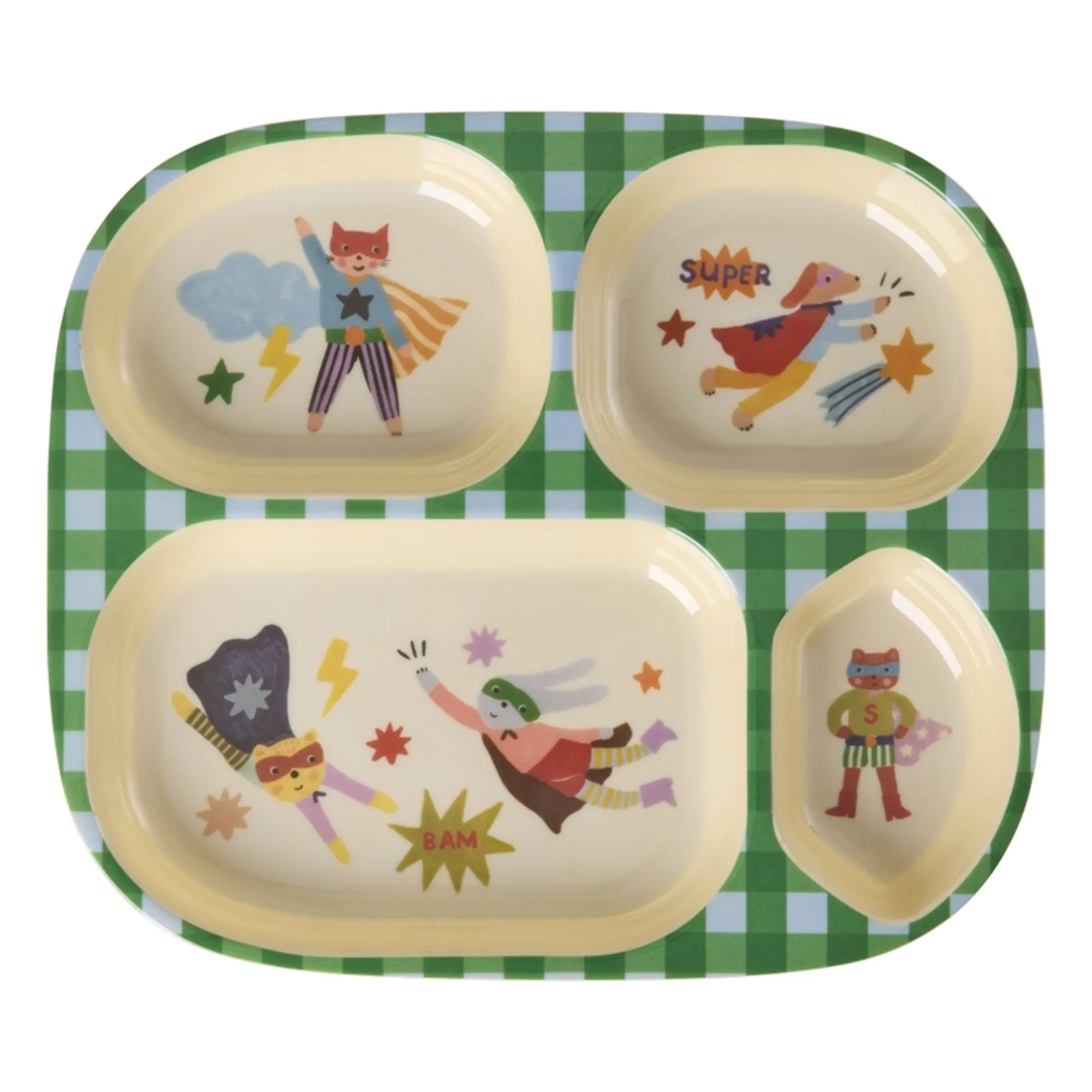 Rice Green Hero Compartmentalized Melamine Plate