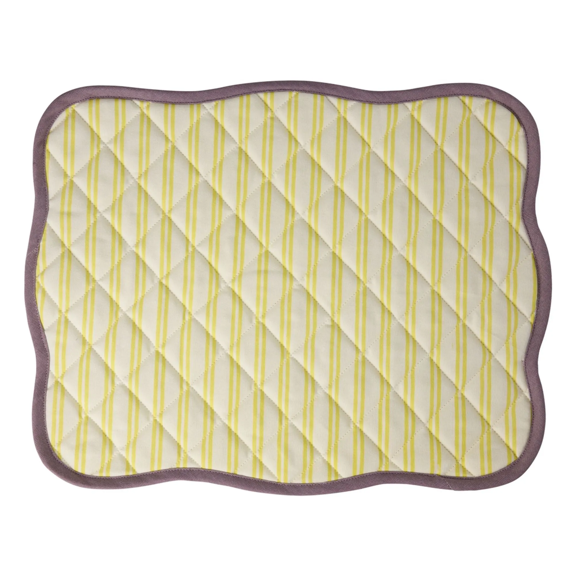 Rice Yellow Striped Quilted Placemat