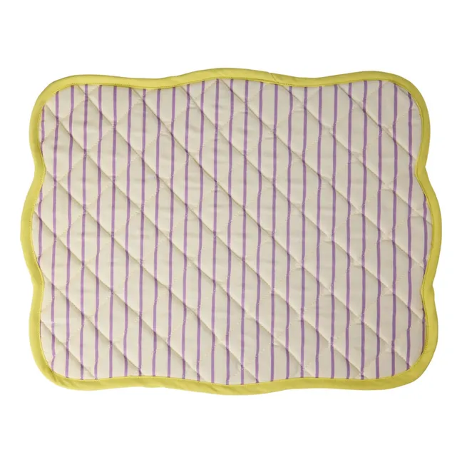 Striped quilted placemat | Purple