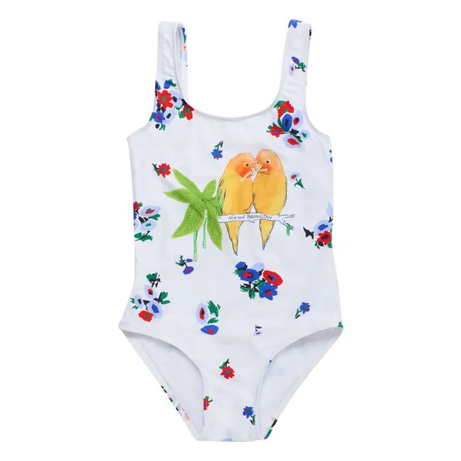 Maillot de Bain Oiseaux | Blanc