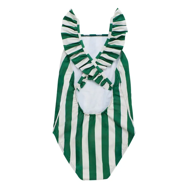 Traje de baño de rayas pasas | Verde