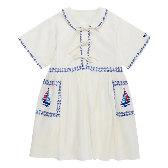 Vestido bordado Voiles | Blanco