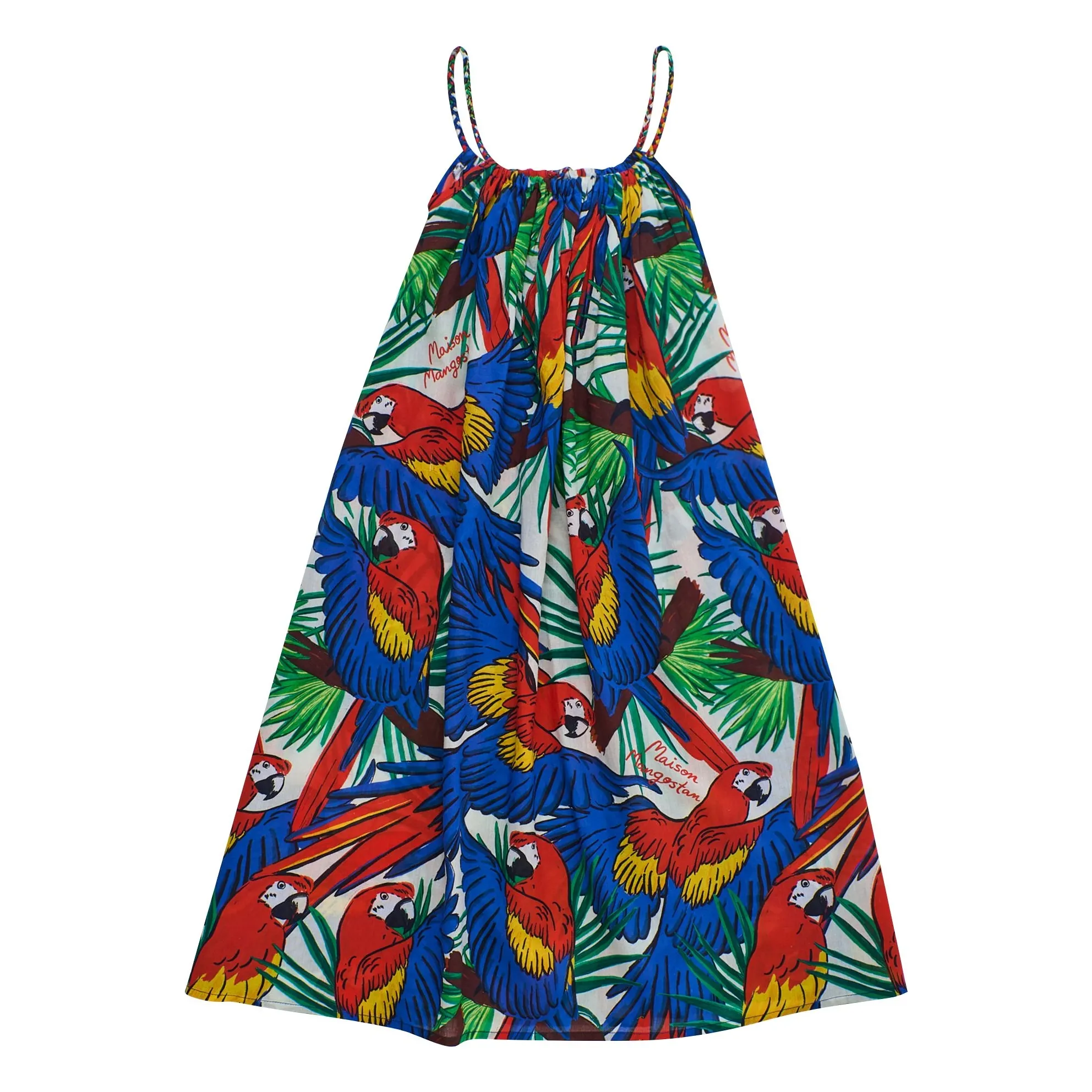Maison Mangostan Blue Parrot Dress